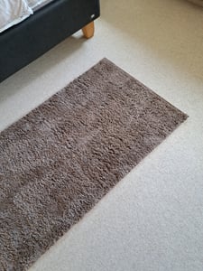 Shaggy Hochflor Teppich Wohnzimmer - 120x170 cm - Sand-Beige - Einfarbige Schlafzimmer-Teppiche Kunden-Foto 2