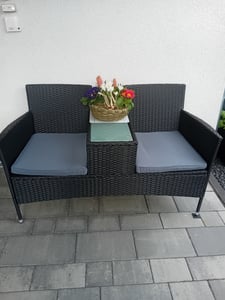 Polyrattan Gartenbank Bank Rattan Sitzbank 2-Sitzer Gartenmöbel Balkonmöbel Kunden-Foto 1