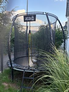 Aga SPORT EXCLUSIVE Trampolin 427 cm 14 ft Schwarz, Kindertrampolin, Gartentrampolin mit Sicherheitsnetz + Schutznetz + Leiter Kunden-Foto 1