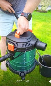 Industriestaubsauger, 2000 W Nass Trocken Sauger Aschesauger, Edelstahlbehälter 20L, Blasfunktion, für kalte und heiße Asche, Kaminöfen, Kaminsauger Kunden-Foto 1
