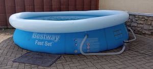 Aufstellpool-Set Ø 396 x 84 cm Rattan Kunden-Foto 5