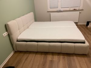 Selsey Cloudy - Polsterbett mit Bettkasten, Boucle-Bezug in Hellbeige, 180 cm Kunden-Foto 1