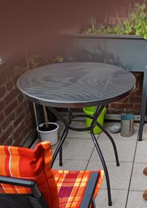 DEGAMO Bistrotisch Gartentisch Metalltisch CLASSIC 70x70cm quadratisch, Streckmetall anthrazit Kunden-Foto 1