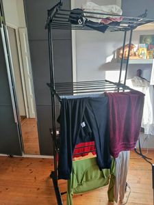 Vilde Turmwäschetrockner Wäscheständer Wäscheturm Wäschetrockner aus Metall auf Rollen schwarz 125x170 cm Kunden-Foto 1