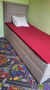 Best for Home Boxspringbett mit Bettkasten Trinity K11-SINGLE 100x200 Bonellfederkern inkl. Topper - Grau Kunden-Foto 1