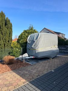 Winterschutz Wetterschutz Abdeckplane Schutzhülle Plane Abdeckung für standard Pferdanhänger Schutz Typ L Kunden-Foto 1
