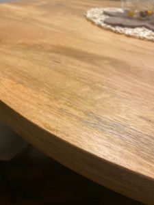 Zita Home Esstisch 100cm rund echtes Massivholz mit Metallgestell Kunden-Foto 3