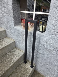 LZQ Binnenleuning voor trappen, U-vormige trapleuning, handrail voor trappen, metalen leuning binnen/buiten, moderne Scandinavische handrail, zwart, leuning voor villa's (zwart, 95 cm) Klantenfoto 2