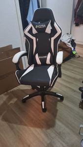 Bigzzia Bürostuhl Ergonomisch, Schreibtischstuhl, Drehstuhl, Gaming Sessel, Gamingstuhl, mit Kopfstützen, bis zu 110 kg, Blau Kunden-Foto 3