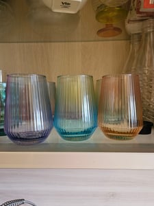 8 Trinkgläser Bunt Gläser Set Wassergläser Wasserglas Trinkglas Farbig 400ml Kunden-Foto 1