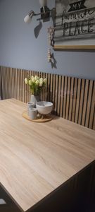 Pannelli acustici in look legno per una piacevole acustica ambientale 118 x 60 cm Rovere bianco Foto del cliente 2