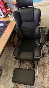 Gaming-Stuhl mit Ventilator, Bürostuhl, Luftkühler und Kühlung – Belüfteter Kühlsitz, mit Liegefunktion,  sanfte Vibrationsmassage, Schwarz Kunden-Foto 15