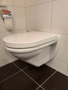Toilettendeckel D Form WC-Sitze, Toilettensitzbezug mit Absenkautomatik & Quick-Release Funktion, Antibakterieller Klodeckel aus Duroplast Material Kunden-Foto 2