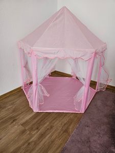 Spielzelt Kinder,Rosa prinzessinzelt Kinderzelt für Drinnen Kinderzelt Spielzelt Φ140cm Kunden-Foto 2