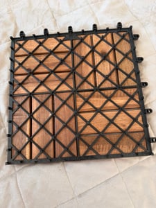 UISEBRT Holzfliesen Balkon 5m² Akazien-Holz 30 X 30cm Terrassenfliese 55 Stück Balkonfliesen Klickfliese Bodenbelag Fliese Modell A Kunden-Foto 2