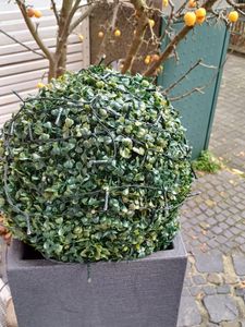 Buchsbaumkugel grün - Ø 35 cm - Garten Deko Buchsbaum Kugel künstlich Buchskugel Kunden-Foto 3