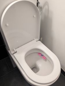 Toilettendeckel D Form WC-Sitze, Toilettensitzbezug mit Absenkautomatik & Quick-Release Funktion, Antibakterieller Klodeckel aus Duroplast Material Kunden-Foto 3