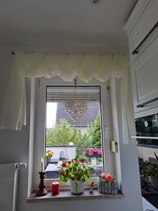 Querbehang Freihanddeko aus transparentem Voile, die ideale Ergänzung zu unseren Gardinen, 140x600, Orange, 560 Kunden-Foto 1