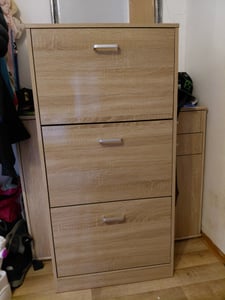 VASAGLE Schuhschrank Schuhregal mit 3 Klappen Schuhkipper 120x60x24 cm vintage Kunden-Foto 1