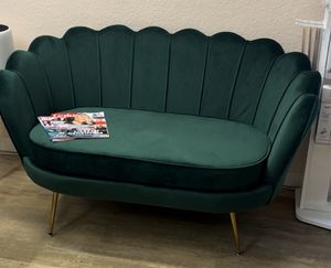 Muschelsofa 2-Sitzer - Samt - Dunkelblau - DANDELION Kunden-Foto 1