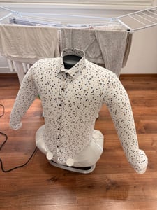 CLEANmaxx automatická žehlička na košele vrátane nástavca na nohavice Žehlička Košele Blúzky Nohavice Šetrné Sušička bielizne Žehlička Sušenie za pár minút Bez pokrčenia Fotografia od zákazníka č. 1