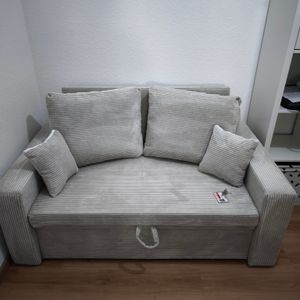 Sofa AIKIDO 150x85 - mit schlaffunktion - Farben zur Auswahl - modernen Sofa - mit Bettkasten - Moderner Cordstoff - Stoff POSO 047 Olivgrün Kunden-Foto 22