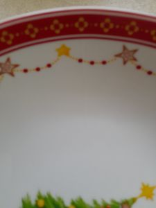 Service de table de 18 pièces, collection "Rêve de Noël", pour 6 personnes, en porcelaine, comprenant des assiettes plates, creuses et à dessert Photo du client 2
