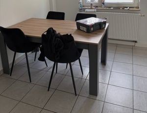 byLIVING Esstisch NORI / Moderner Küchentisch in Eiche-Optik / Untergestell Melamin anthrazit / Großer Tisch / 120 x 80, H 75 cm Kunden-Foto 2
