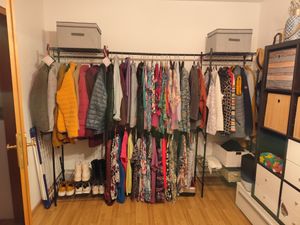 Schwerlast Kleiderständer, 230*35*180cm, Kleiderbügel mit Höhenverstellbaren Einlegeböden, bis 394 kg belastbar, Schwarz Kunden-Foto 2