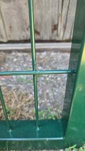 Záhradná brána Brána na záhradný plot Plot vysoký 80 cm Kovová záhradná brána na plot z pletiva Uzamykateľná vrátane stĺpikov Zelená V2Aox Fotografia od zákazníka č. 5