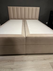 TRADA Boxspringbett 160x200 Palermo mit Bettkästen mit Matratze mit Topper Komplett-Set Polsterbett Bonell H3 Beige Kunden-Foto 8