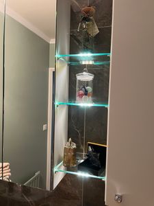 kalb | LED Glaskantenbeleuchtung Clip Set 3000K/5000K Transparent Plug & Play 2er Set kaltweiß Kunden-Foto 1