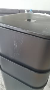 Go Practic Mülleimer Küche Mülltrennsystem 3x 40 L Mit Deckel Pedal Rollen Abfalleimer küche Müllbehälter schwarz Kunden-Foto 1