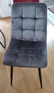 DEULINE Esszimmerstühle Essstühle Samtbezug Polsterstuhl Stühle Esszimmer Stuhl Milano 4er-Set GRAU 521252 Kunden-Foto 24