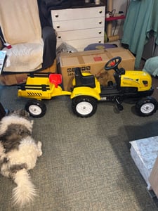 HOMCOM Trettraktor mit Anhänger Tretauto Traktor ab 3 Jahre Kinder Gelb Kunden-Foto 1