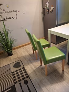 lot de 2 chaises de salle à manger Chaise de cuisine Littau ~ similicuir, noir mat, pieds clairs Photo du client 2