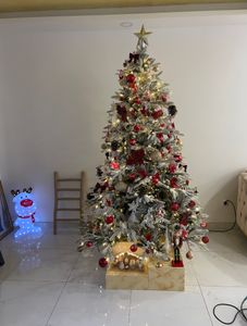 Yorbay 210cm Künstlicher Weihnachtsbaum  Tannenbaum mit Beleuchtung Weiß Schneeflocken LED  für Weihnachten-Dekoration Kunden-Foto 11