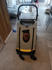 WISFOR Hondendragbak, opvouwbaar, XL hondenwagen voor middelgrote en grote honden tot 65 kg, met verstelbare handgreep Klantenfoto 23