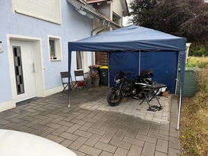 FCH Składana altana ogrodowa 3x3 m z 4 ściankami bocznymi, altana z 4 workami z piaskiem, altana typu pop-up, namiot imprezowy, kolor khaki Zdjęcie produktu od klienta nr 40