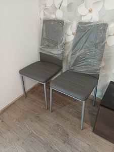 FCH Esszimmerstuhl (6 St), Küchenstuhl mit hoher Rückenlehne, Kunstleder, Metallbeine,Schwarz Kunden-Foto 5