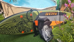 ECD Germany Gonfiabile Stand Up Paddle Board Makani, 320x80x15 cm, verde, PVC, fino a 120 kg, borsa per il trasporto con pompa accessori Foto del cliente 5