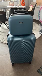 RGL 663 Kofferset ABS++ Hartschalen Koffer abnehmbare Räder Trolley 2tlg Koffer XXL + Kosmetikkofer Minze Kunden-Foto 1