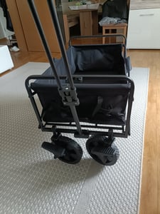Fiqops Bollerwagen faltbarer Tragfähigkeit bis ca. 100 kg - schwarz Bollerwagen faltbarer Strandwagen Handwagen Gerätewagen faltbar Kinder Ausflug Kunden-Foto 2