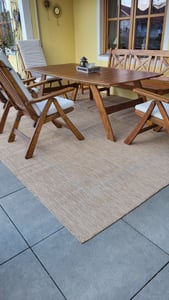 Outdoor Teppich Einfarbig Wetterfest Terasse Balkon Garten Küchenteppich Flachgewebe Sisal Optik, Größe: 140 x 200 cm, Farbe: Grau Kunden-Foto 2