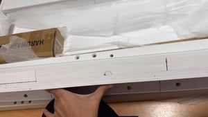 Merax Etagenbett 90x200cm mit Schreibtisch, Jugendbett mit Treppe und Schubladen, Kinderbett aus Massivholz mit Stauraum, Sternenmotiv Weiß Kunden-Foto 2