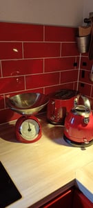 ETA Balance de cuisine STORIO ETA577790040 Retro beige, analogique", (2 pièces), design tout en métal avec une clé en acier inoxydable, jusqu'à 5 kg Photo du client 1