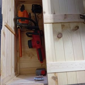 4iQ Große PINEBOX Kiste aus Holz 100x40x50 cm 200L + Gartenhandschuhe mit Krallen + Gartenschere für Äste 200 mm Kunden-Foto 1