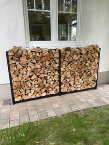 Stojan na palivové drevo vonku kovový 223 cm x 25 cm x 115 cm pomôcka na stohovanie pozinkovaný pre skladovanie 800kg palivového dreva pozinkovaný oce Fotografia od zákazníka č. 1