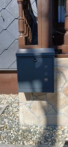 Briefkasten Paketbox Wandbriefkasten Postkasten Grau Kunden-Foto 1