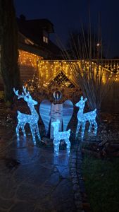 LEADZM 2-teiliges Weihnachtsbeleuchtung Rentier mit Schlitten & 135 warmweißen Lichtern, Weihnachten Deko für Außen und Innen Kunden-Foto 7